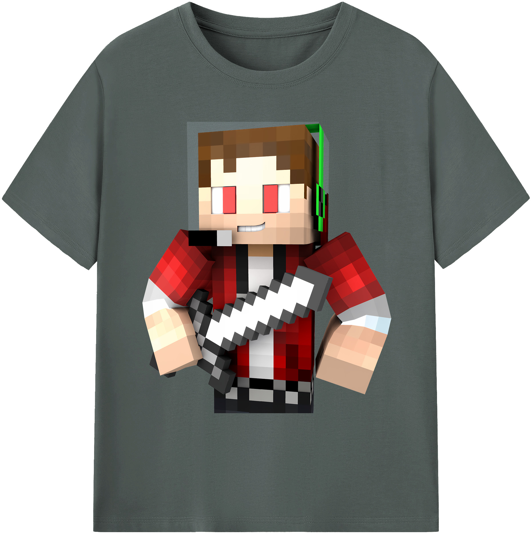 （画像用） マインクラフト ブロックの世界 Minecraft MC Block world 綿100％ メンズ半袖Tシャツ｜肌触りやわらか＆通気性